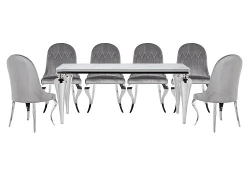 Обеденная группа Карли white / gray 599469 Woodville на 1 , основание в стиле современный скандинавский 
