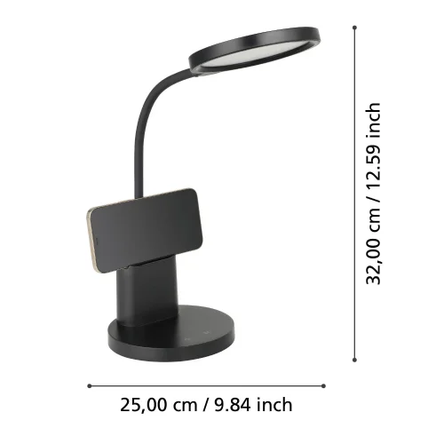Настольная лампа офисная LED Brolini 900528 Eglo чёрная 1 лампа, основание чёрное полимер в стиле современный  фото 6