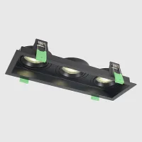 Светильник точечный CLT 068C3 BL Crystal Lux чёрный на 2 лампы, основание чёрное в стиле современный прямоугольный