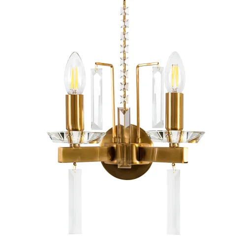 Бра MARRON AP2 BRASS Crystal Lux без плафона на 2 лампы, основание латунь в стиле современный фото 2