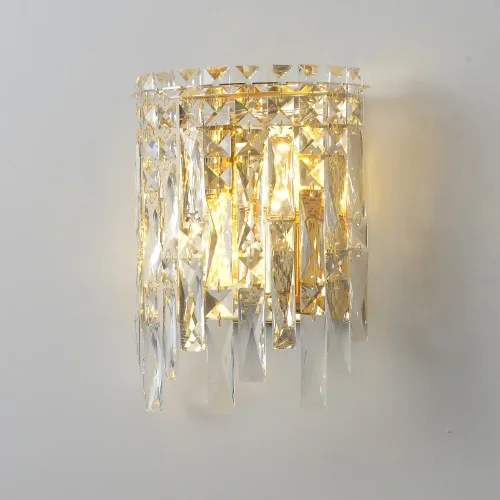 Бра ABRIL AP2 GOLD Crystal Lux прозрачный на 2 лампы, основание золотое в стиле классический Бра ABRIL AP2 GOLD Crystal Lux прозрачный на 2 лампы, основание золотое в стиле классический