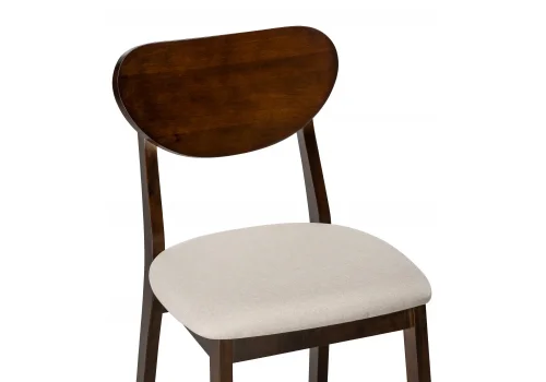 Деревянный стул Loid dirty oak / light beige 15521 Woodville, бежевый/ткань, ножки/массив гевеи/коричневый, размеры - ****450*530 фото 6