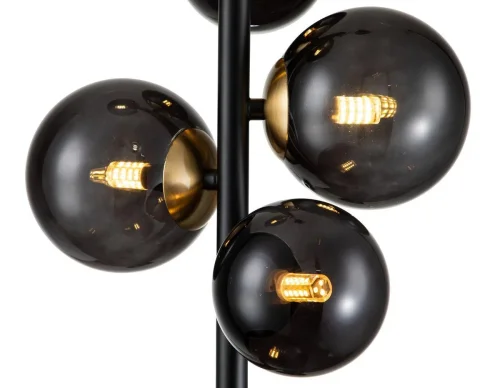 Светильник подвесной Molecola V000197 Indigo чёрный 6 ламп, основание чёрное в стиле хай-тек шар фото 3