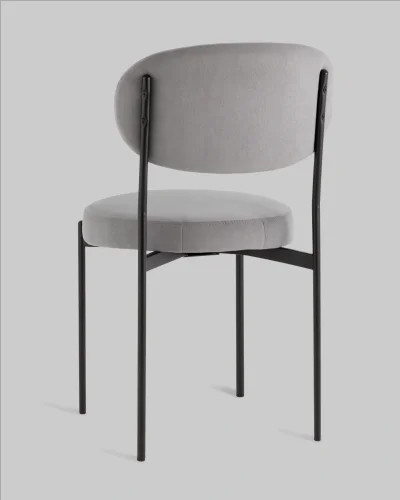 Стул Бриф DD велюр серый УТ000041428 Stool Group, серый/велюр, ножки/металл/чёрный, размеры - ***** фото 5