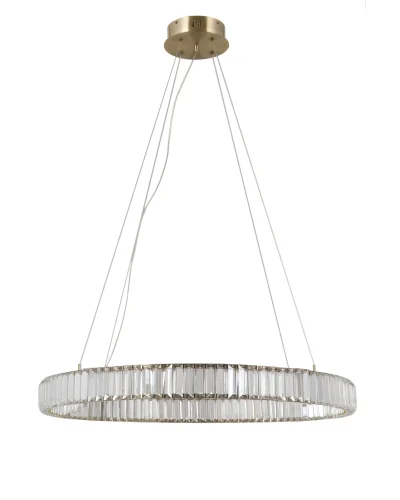 Люстра подвесная LED Asti V10731-PL Moderli прозрачная на 1 лампа, основание золотое в стиле классический современный кольца
