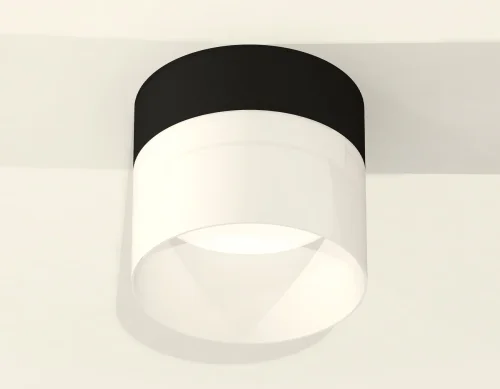 Светильник накладной XS8102016 Ambrella light белый 1 лампа, основание чёрное в стиле хай-тек круглый фото 2