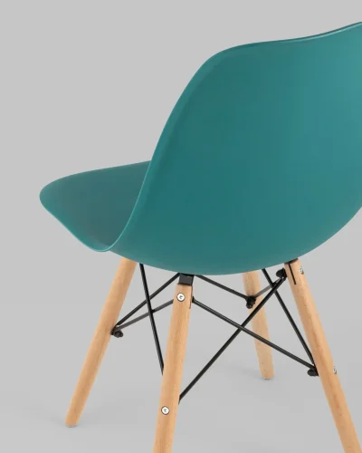 Стул EAMES, темно-бирюзовый 4шт. (набор) УТ000037611 Stool Group, /, ножки/массив бука/бежевый, размеры - *815***460*530 фото 5