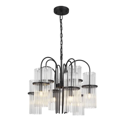 Люстра подвесная Tasse SL6145.403.09 ST-Luce прозрачная на 9 ламп, основание чёрное в стиле современный 
