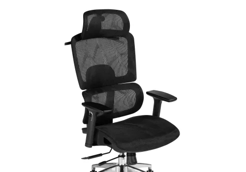 Компьютерное кресло Olimpus black / chrome 15624 Woodville, чёрный/ткань, ножки/металл/чёрный, размеры - *1290***670*700 фото 6