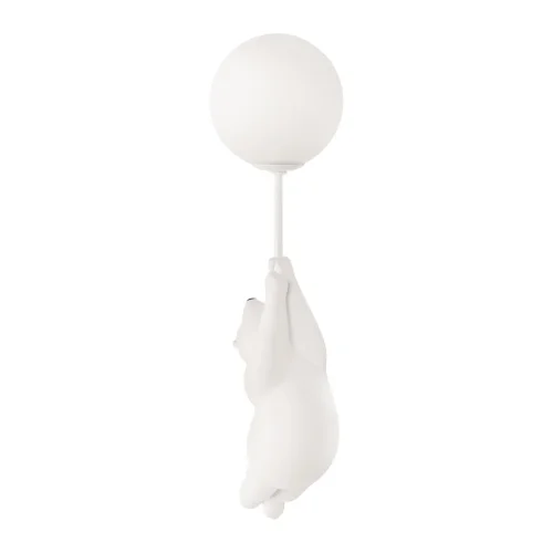 Бра Teddy 10030W-D LOFT IT белый на 1 лампа, основание белое в стиле современный животные шар фото 5