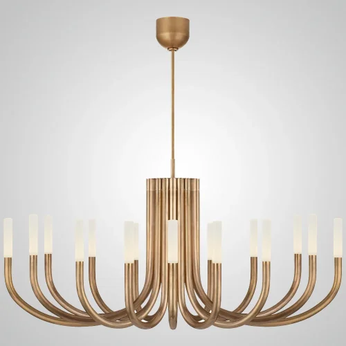 Люстра потолочная LAURA L12 193442-23 ImperiumLoft белая на 12 ламп, основание латунь в стиле современный Люстра потолочная LAURA L12 193442-23 ImperiumLoft белая на 12 ламп, основание латунь в стиле современный