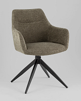 Стул обеденный Enid, серо-зеленый УТ000039276 Stool Group, зелёный/рогожка, ножки/металл/чёрный, размеры - *****