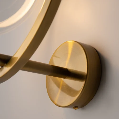 Бра LED Lunare MOD327WL-L5BS3K1 Maytoni прозрачный на 1 лампу, основание латунь в стиле современный арт-деко кольца фото 3