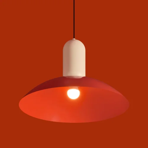 Светильник подвесной Lotus FR5551PL-01WR Freya разноцветный красный на 1 лампу, основание чёрное в стиле джапанди современный мемфис фото 7