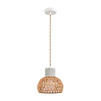 Светильник подвесной Boho 8367/1A Lumion бежевый на 1 лампу, основание белое в стиле скандинавский Светильник подвесной Boho 8367/1A Lumion бежевый на 1 лампу, основание белое в стиле скандинавский