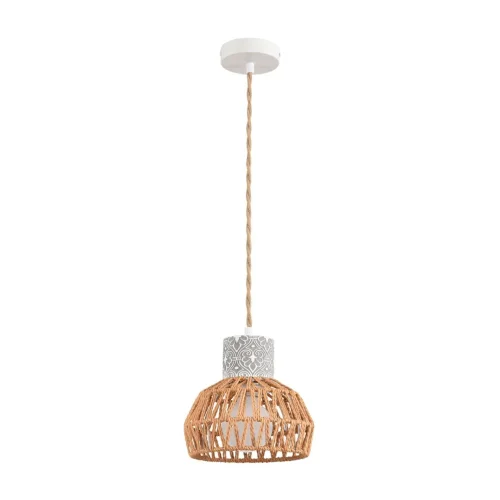 Светильник подвесной Boho 8367/1A Lumion бежевый на 1 лампу, основание белое в стиле скандинавский Светильник подвесной Boho 8367/1A Lumion бежевый на 1 лампу, основание белое в стиле скандинавский