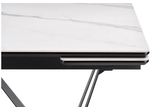 Керамический стол Марвин 160(220)х90х76 белый мрамор / черный 572423 Woodville столешница белая из керамика фото 8