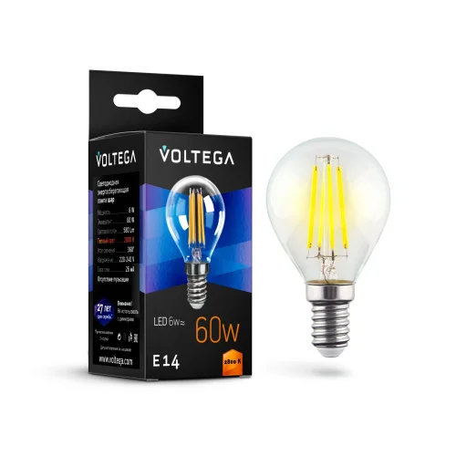 Лампа LED Crystal 7021 Voltega VG10-G1E14warm6W-F  E14 6вт