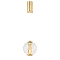 Светильник подвесной LED Boble 4551-1P Favourite прозрачный на 1 лампу, основание золотое в стиле современный 