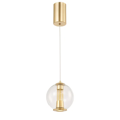 Светильник подвесной LED Boble 4551-1P Favourite прозрачный на 1 лампу, основание золотое в стиле современный 