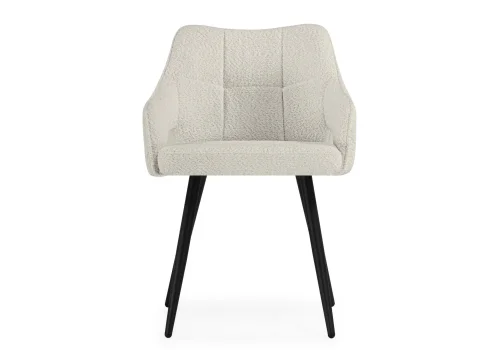 Стул на металлокаркасе Hera beige / black 15844 Woodville, бежевый/букле, ножки/металл/чёрный, размеры - ****550*600 фото 3