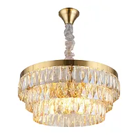 Люстра подвесная Francheska APL.837.03.08 Aployt янтарная на 8 ламп, основание бронзовое в стиле классический 