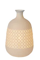 Настольная лампа Tiesse 13534/30/31 Lucide белая 1 лампа, основание белое керамика в стиле винтаж современный 