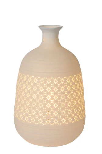Настольная лампа Tiesse 13534/30/31 Lucide белая 1 лампа, основание белое керамика в стиле винтаж современный 