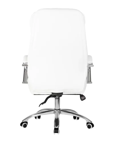 Офисное кресло для руководителей DOBRIN LYNDON (белый) цвет сиденья белый, цвет основания хромированная сталь Dobrin, белый/экокожа, ножки/металл/, размеры - 1100*1170**** фото 5
