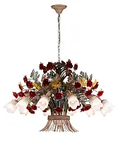 Люстра подвесная Fiori di rose 1760.12 Lucia Tucci белая на 12 ламп, основание разноцветное золотое в стиле прованс флористика Люстра подвесная Fiori di rose 1760.12 Lucia Tucci белая на 12 ламп, основание разноцветное золотое в стиле прованс флористика