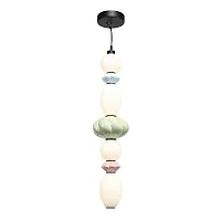 Светильник подвесной LED Florentini SL6134.453.01 ST-Luce разноцветный зелёный на 1 лампу, основание чёрное в стиле современный 