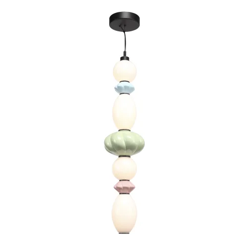 Светильник подвесной LED Florentini SL6134.453.01 ST-Luce зелёный разноцветный на 1 лампу, основание чёрное в стиле современный 