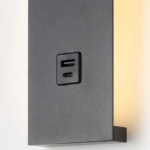 Бра с выключателем LED USB Декарт CL704471 Citilux чёрный на 1 лампу, основание чёрное в стиле современный хай-тек гибкая ножка для чтения usb фото 9