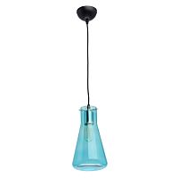 Светильник подвесной Кьянти 720010601 MW-Light голубой 1 лампа, основание чёрное в стиле современный 