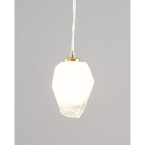 Светильник подвесной Catris V10312-1P Moderli белый 1 лампа, основание латунь в стиле современный  фото 2