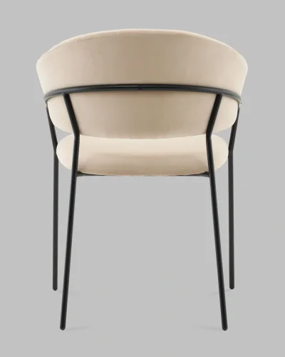 Стул Бруно NEW велюр кремовый УТ000041620 Stool Group, бежевый/велюр, ножки/металл/чёрный, размеры - *800**** фото 4