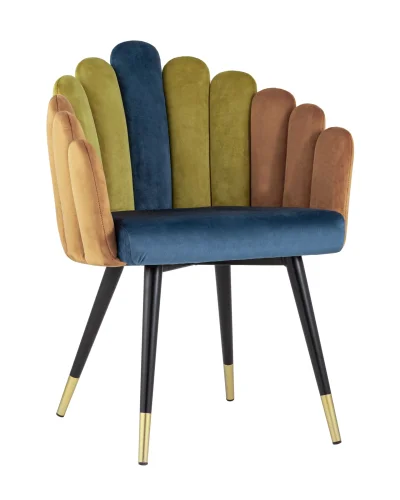 Кресло Камелия, сине-зеленый УТ000004424 Stool Group, синий зелёный/велюр, ножки/металл/чёрный, размеры - ****635*570