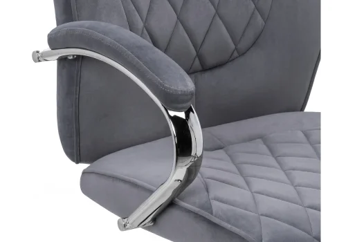 Компьютерное кресло Monte dark grey 11905 Woodville, серый/велюр, ножки/металл/хром, размеры - *1250***650*720 фото 8