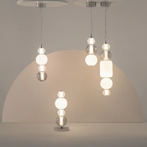 Светильник подвесной LED Collar P069PL-L17CH3K Maytoni прозрачный на 1 лампу, основание хром в стиле современный шар фото 9