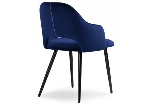 Стул на металлокаркасе Konor dark blue / black 11952 Woodville, синий/велюр, ножки/металл/, размеры - *780***540*550 фото 6