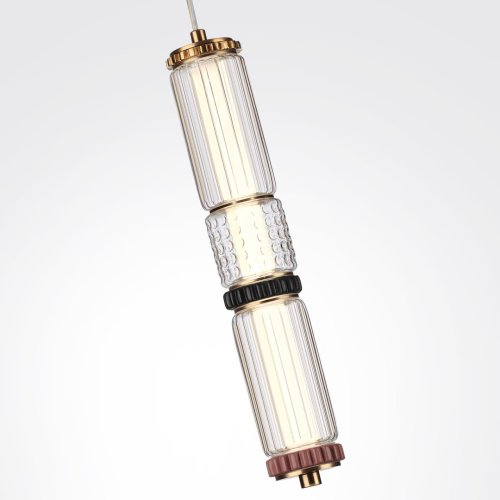 Светильник подвесной LED Collier 5455/12L Odeon Light прозрачный на 1 лампу, основание античное бронза латунь в стиле современный трубочки фото 6
