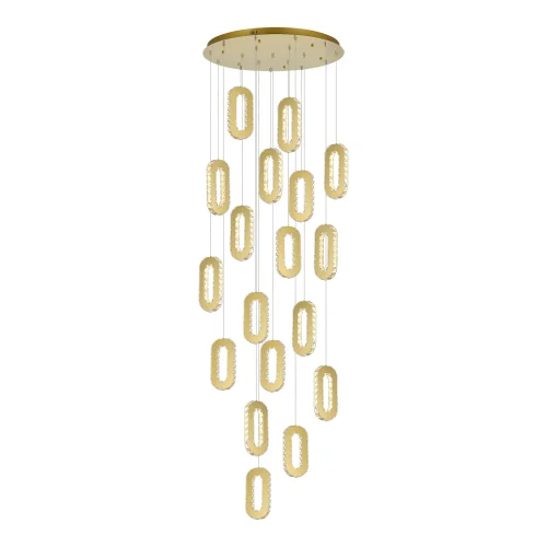Люстра каскадная LED Allungo SL6506.203.18 ST-Luce прозрачная золотая на 18 ламп, основание золотое в стиле современный 