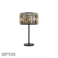 Настольная лампа Royal 10390-3T BK iLamp прозрачная 3 лампы, основание чёрное металл в стиле современный 