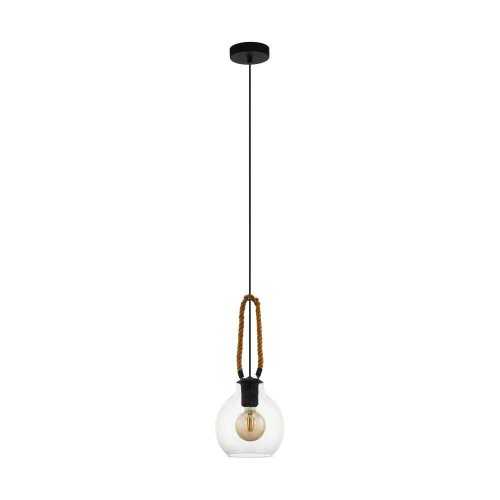 Светильник подвесной Roding 43617 Eglo прозрачный 1 лампа, основание чёрное в стиле лофт современный 