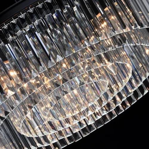 Люстра подвесная хрустальная Гослар 498014910 MW-Light прозрачная на 10 ламп, основание чёрное в стиле модерн  фото 12