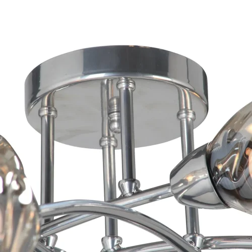 Люстра потолочная V4925-9/8PL Vitaluce янтарная на 8 ламп, основание хром в стиле арт-деко фото 4