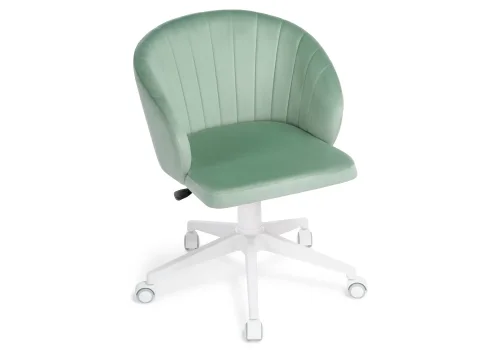 Компьютерное кресло Пард confetti aquamarine 464233 Woodville, зелёный/велюр, ножки/пластик/белый, размеры - *870***590*600 фото 6