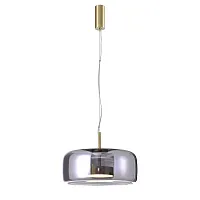 Светильник подвесной LED Reflex 4234-2P Favourite серый на 1 лампу, основание матовое золото в стиле современный 