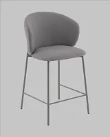 Стул полубарный Блейз велюр серый, каркас серый УТ000041395 Stool Group, серый/велюр, ножки/металл/чёрный, размеры - *****