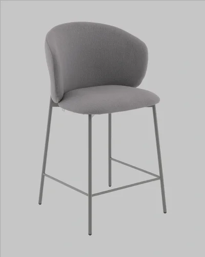 Стул полубарный Блейз велюр серый, каркас серый УТ000041395 Stool Group, серый/велюр, ножки/металл/чёрный, размеры - *****